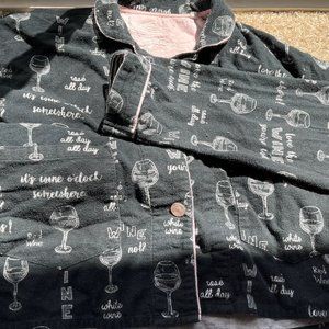 "Rosé All Day" Flannel Pajama Set